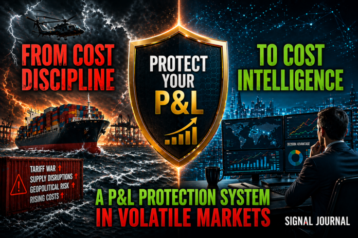 Cost discipline and cost intelligence framework protecting P&L in volatile markets with supply chain disruption, tariffs, and real-time decision systems
